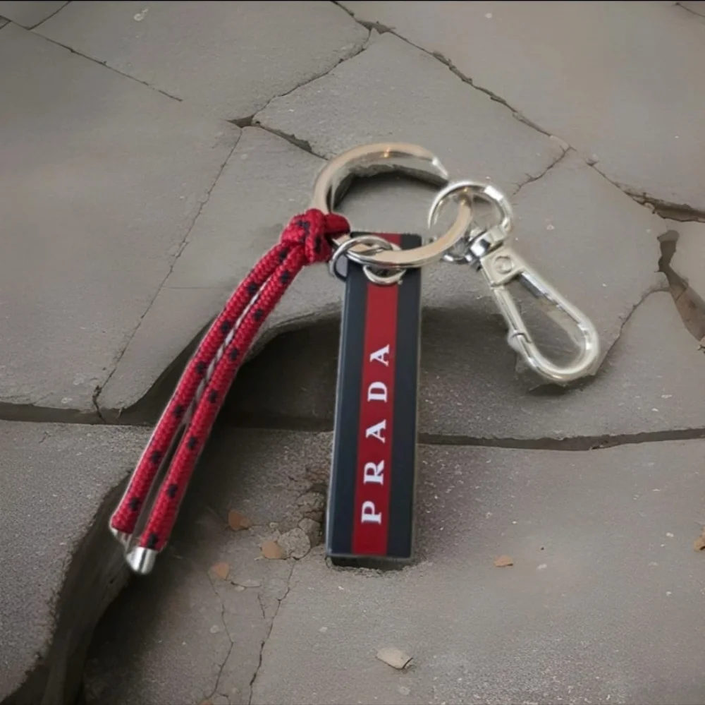 Prada Red and Black Keychain